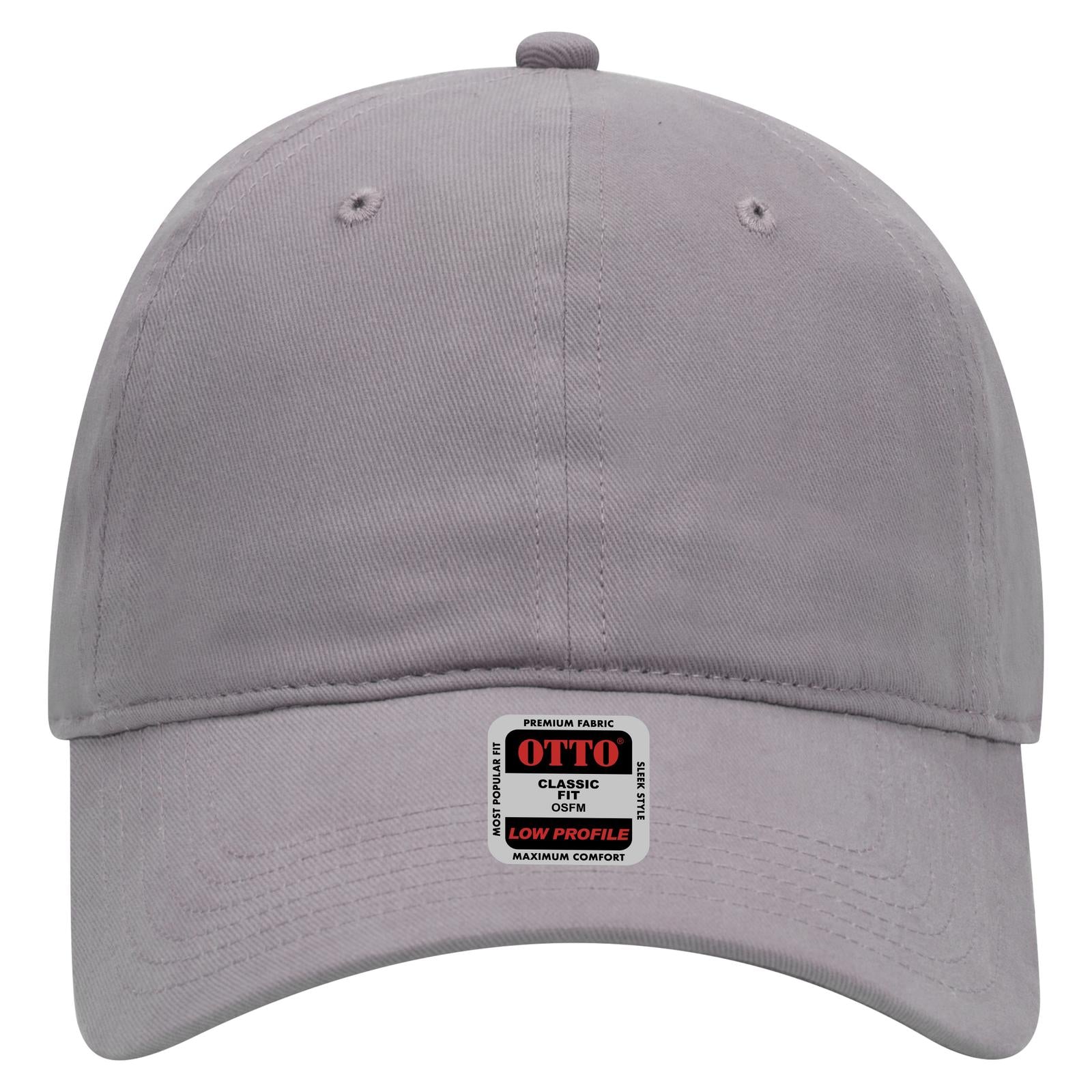 Right View of 014 - Gray OTTO CAP 6 Panel Low Profile Baseball Cap