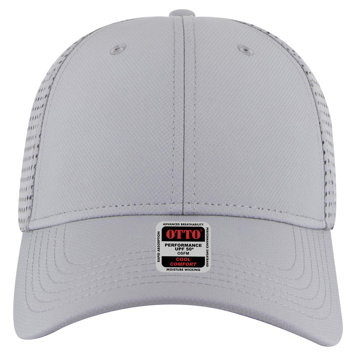 Front View of 014 - Gray OTTO CAP 6 Panel Low Profile Baseball Cap