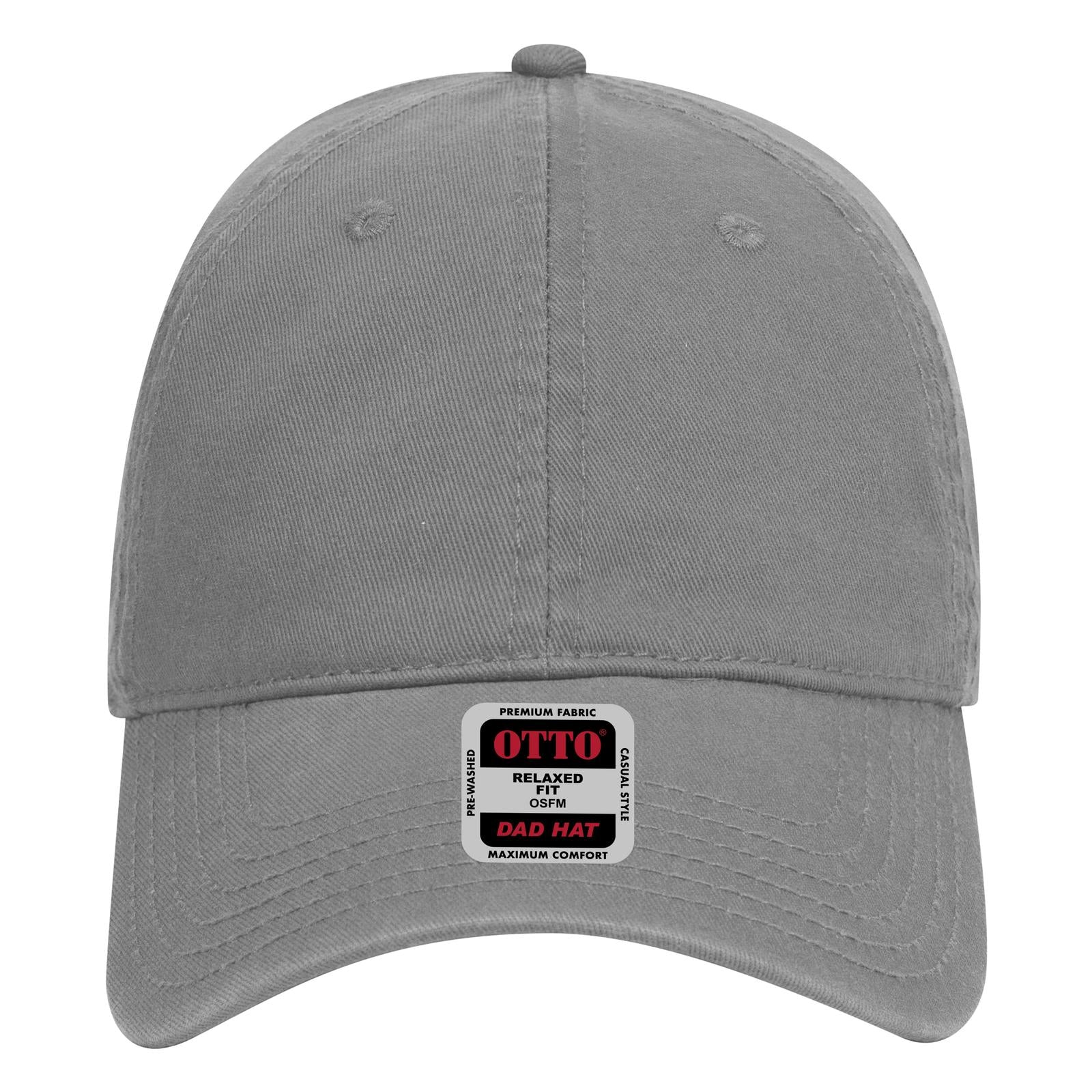 Right View of 014 - Gray OTTO CAP 6 Panel Low Profile Dad Hat