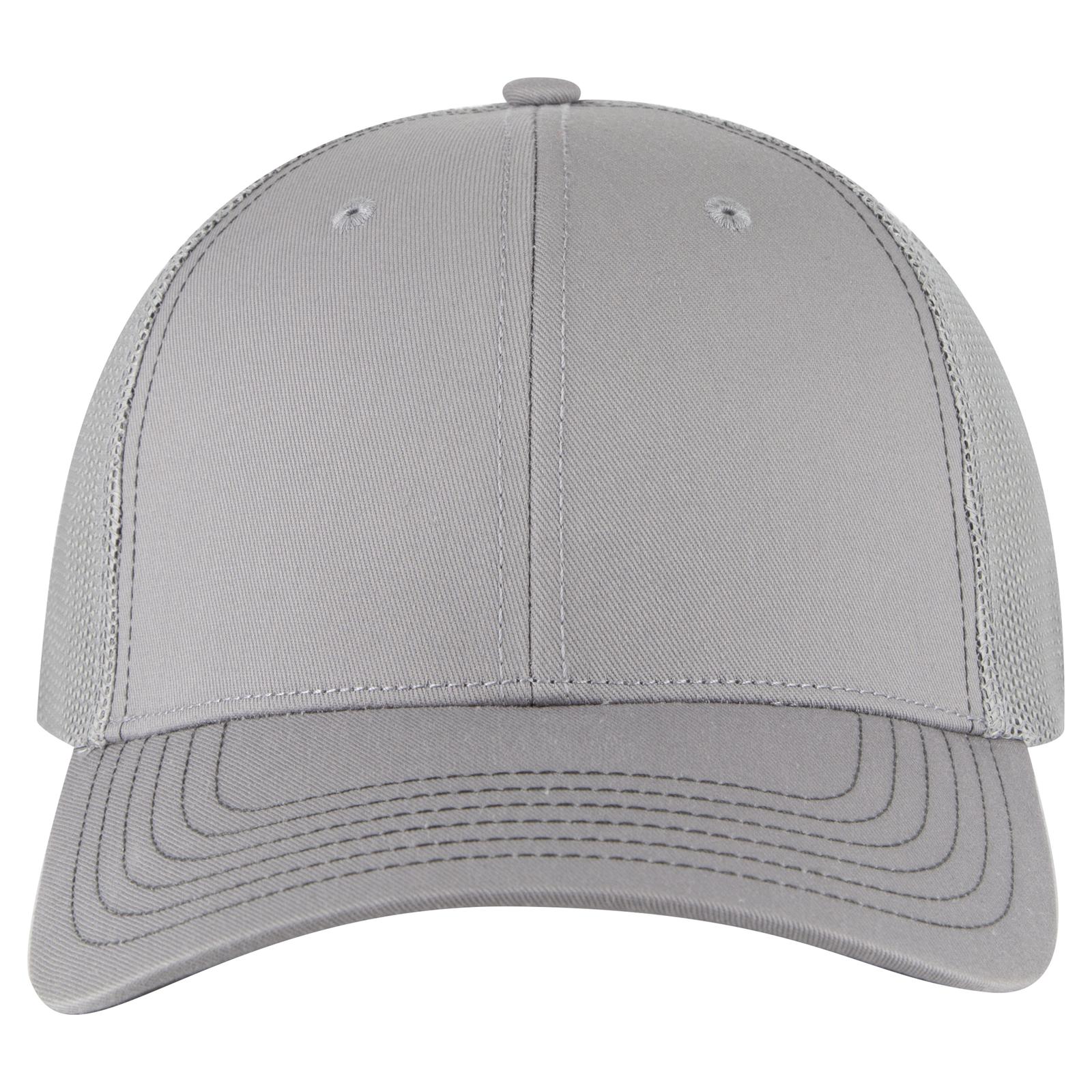 Right View of 014 - Gray OTTO CAP 6 Panel Low Profile Mesh Back Trucker Hat