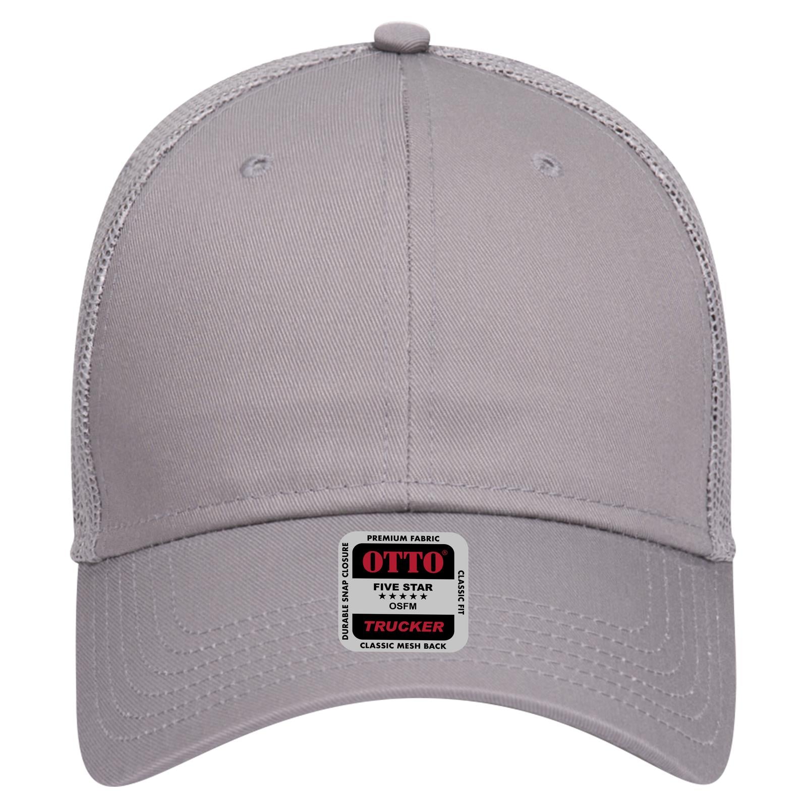 Right View of 014 - Gray OTTO CAP 6 Panel Low Profile Mesh Back Trucker Hat