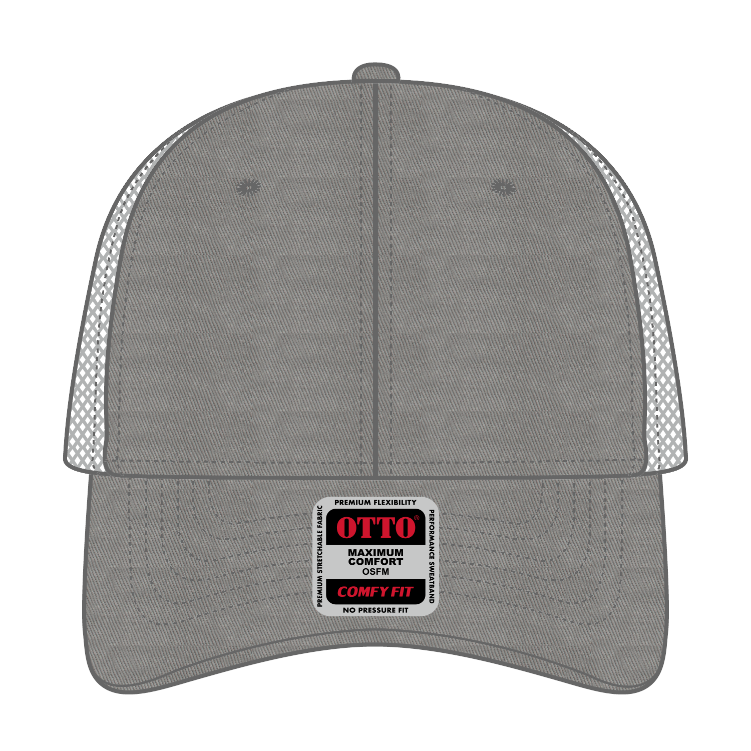 Front View of 014 - Gray OTTO CAP "OTTO COMFY FIT" 6 Panel Low Profile Baseball Cap