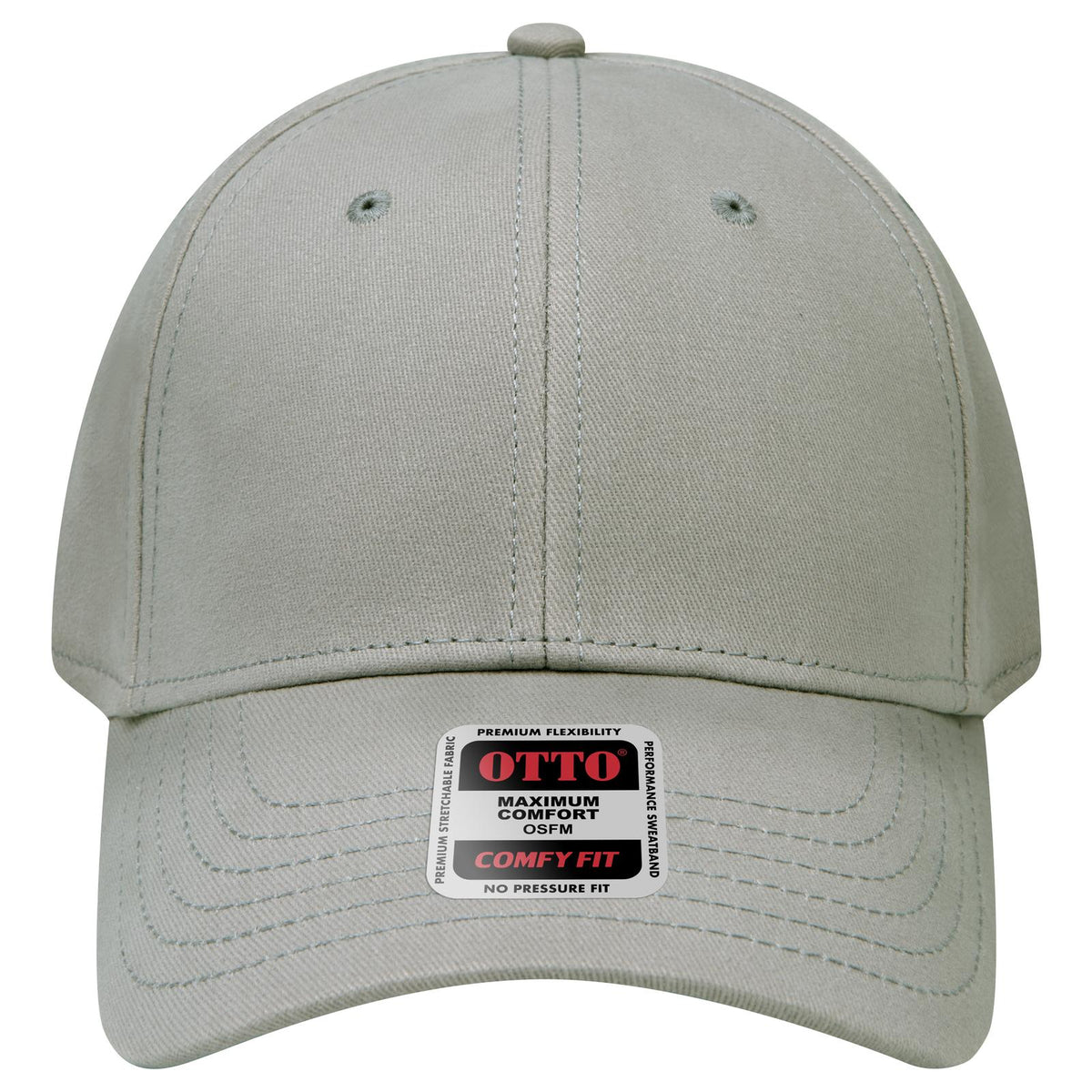 Front View of 014 - Gray OTTO CAP "OTTO COMFY FIT" 6 Panel Low Profile Baseball Cap