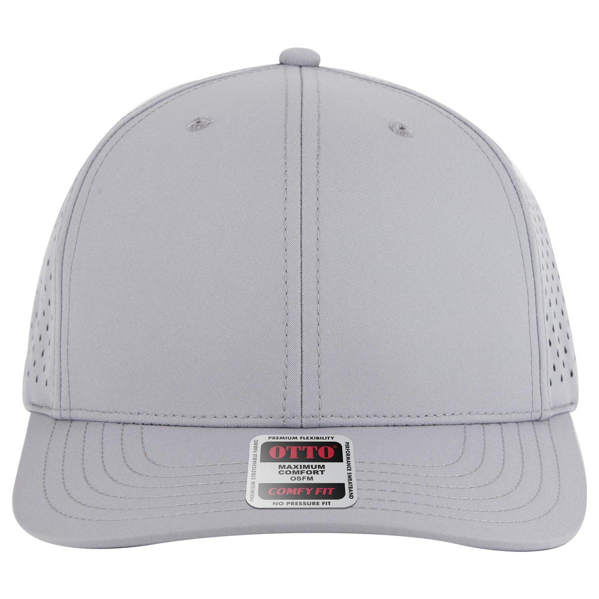 Front View of 014 - Gray OTTO CAP "OTTO COMFY FIT" 6 Panel Mid Profile Baseball Cap