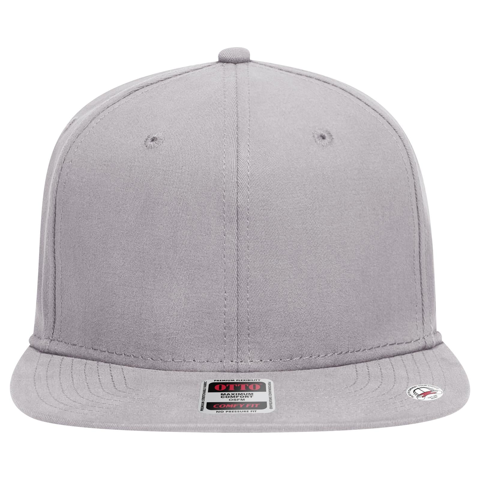 Front View of 014 - Gray OTTO CAP "OTTO COMFY FIT" 6 Panel Pro Style Snapback Hat