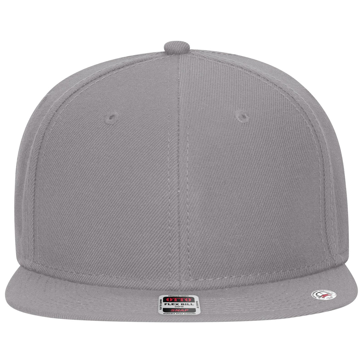 Front View of 014 - Gray OTTO CAP "OTTO SNAP" 6 Panel Pro Style Snapback Hat