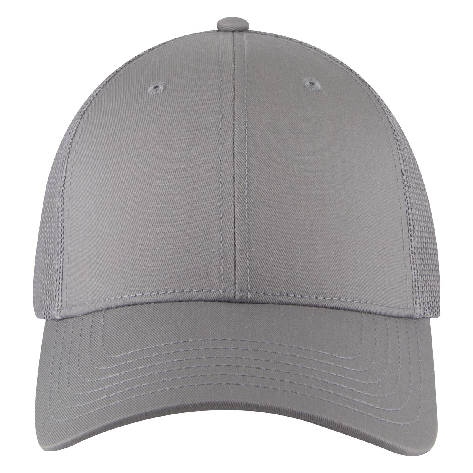 Right View of 014A - Gray OTTO CAP 6 Panel Low Profile Mesh Back Trucker Hat