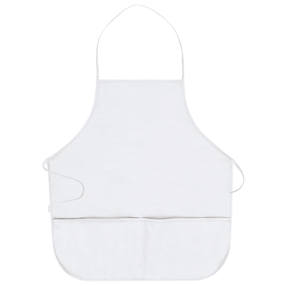 Front View of 016 - White OTTO 2 Pocket Medium Bib Apron