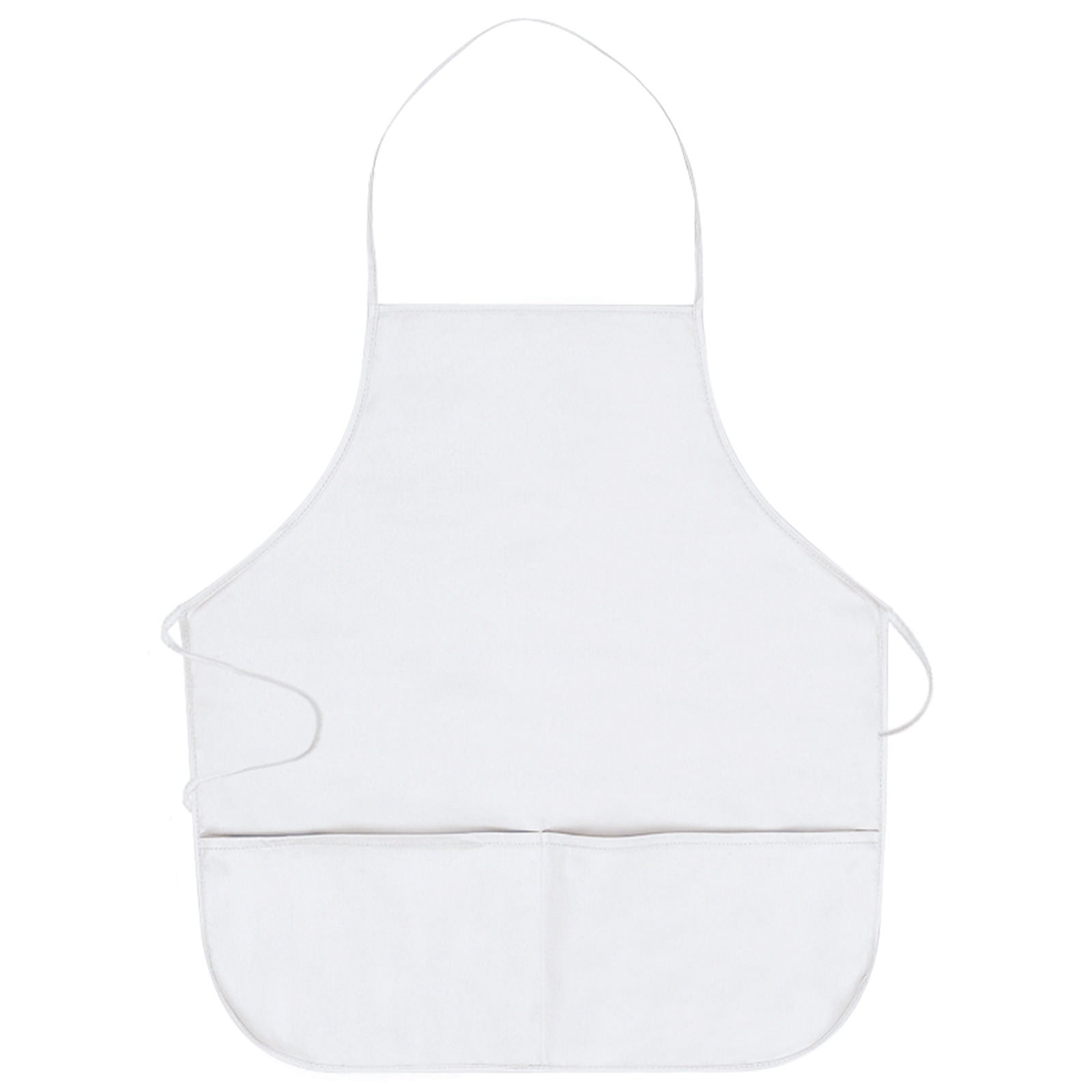 Front View of 016 - White OTTO 2 Pocket Medium Bib Apron