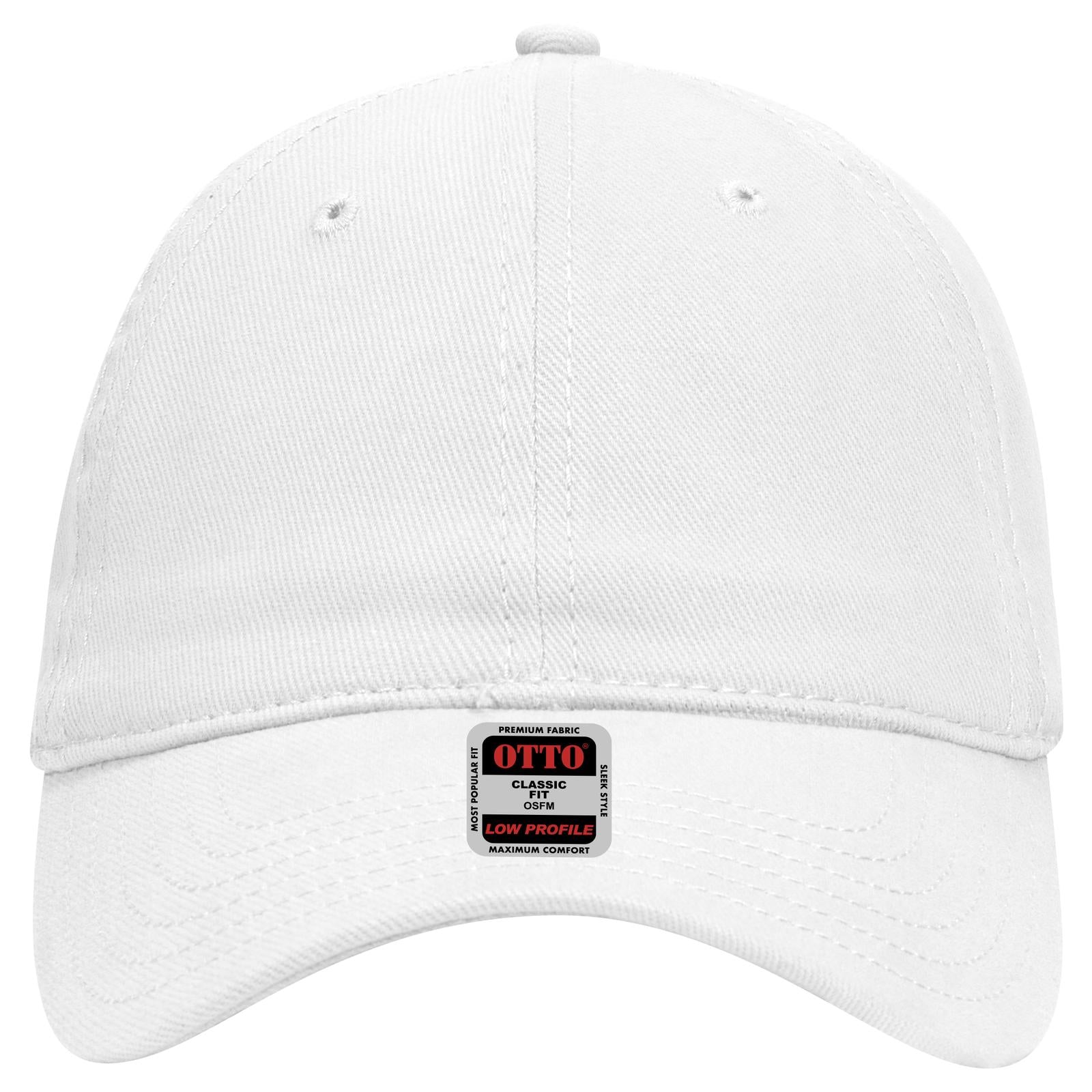 Right View of 016 - White OTTO CAP 6 Panel Low Profile Baseball Cap