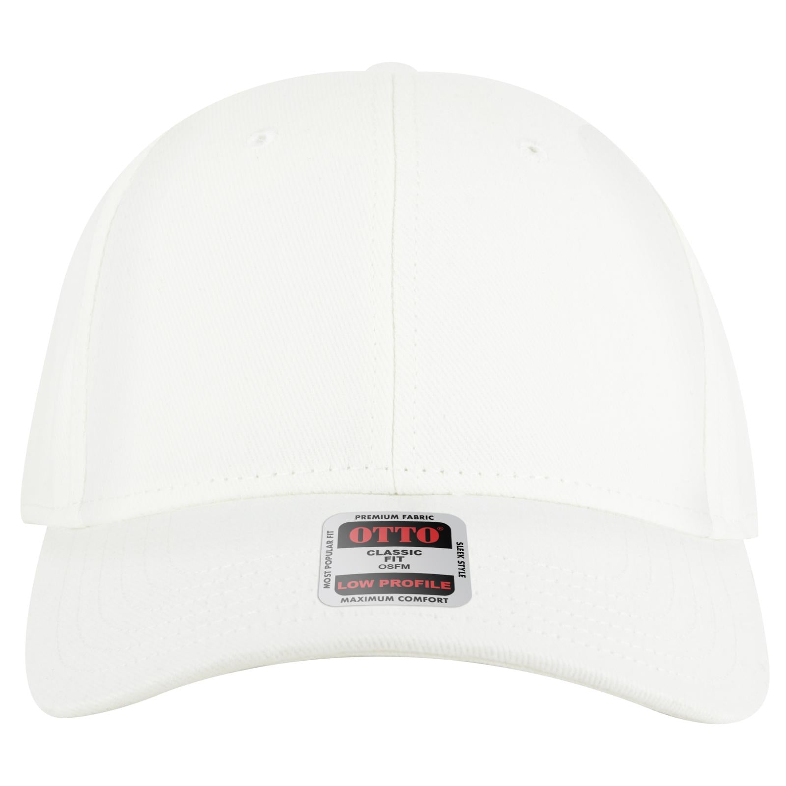 Right View of 016 - White OTTO CAP 6 Panel Low Profile Baseball Cap