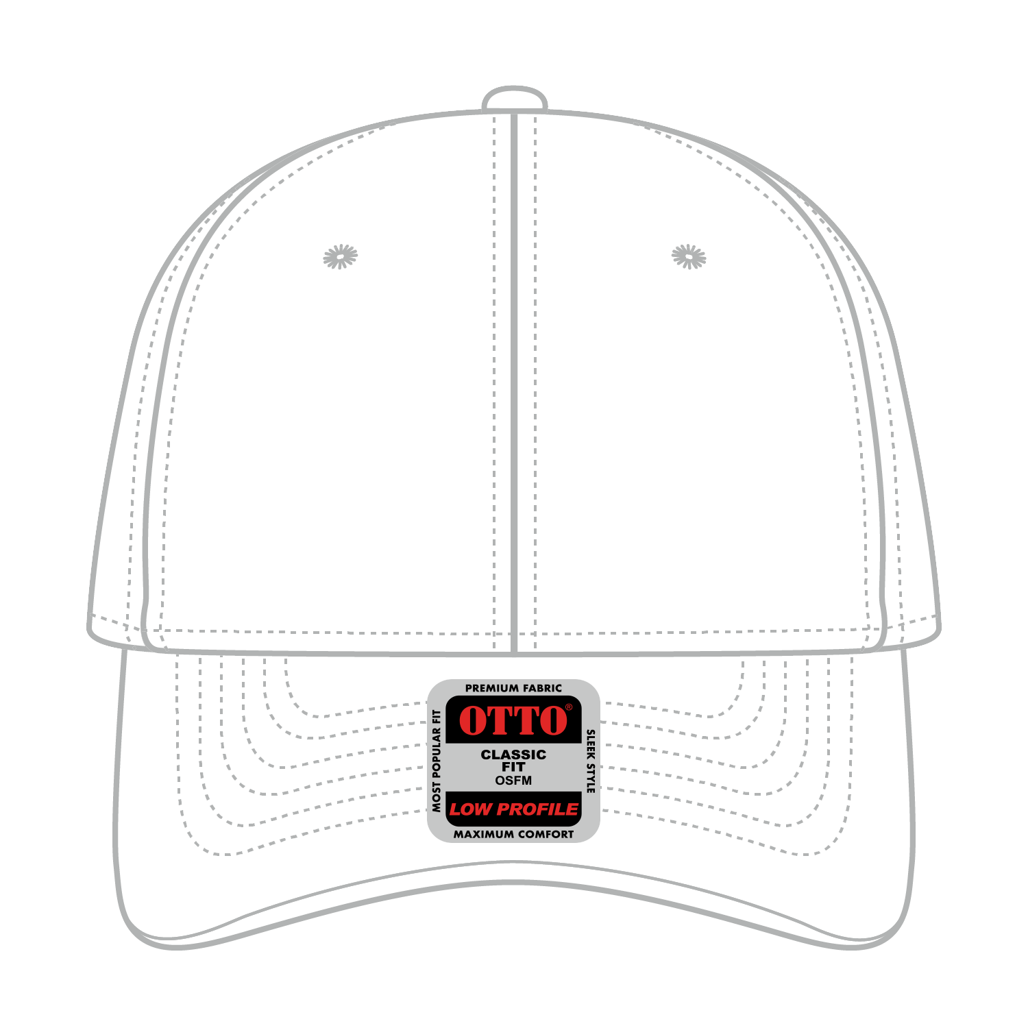 Front View of 016 - White OTTO CAP 6 Panel Low Profile Baseball Cap