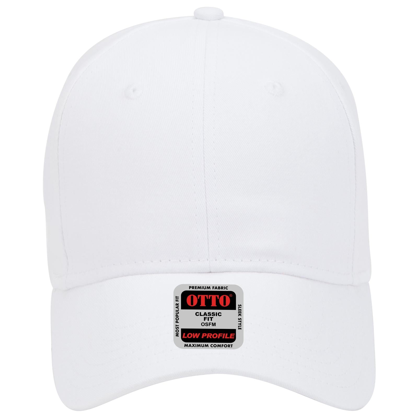 Right View of 016 - White OTTO CAP 6 Panel Low Profile Baseball Cap