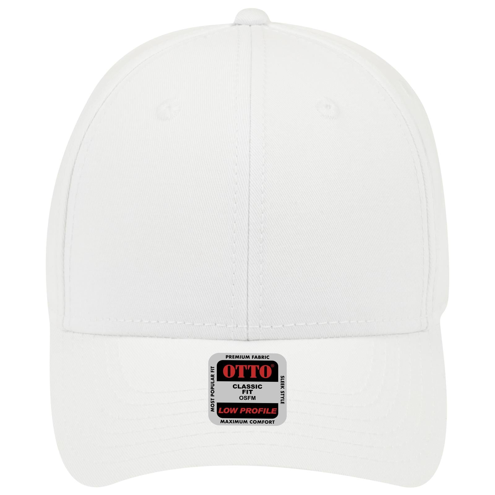 Right View of 016 - White OTTO CAP 6 Panel Low Profile Baseball Cap