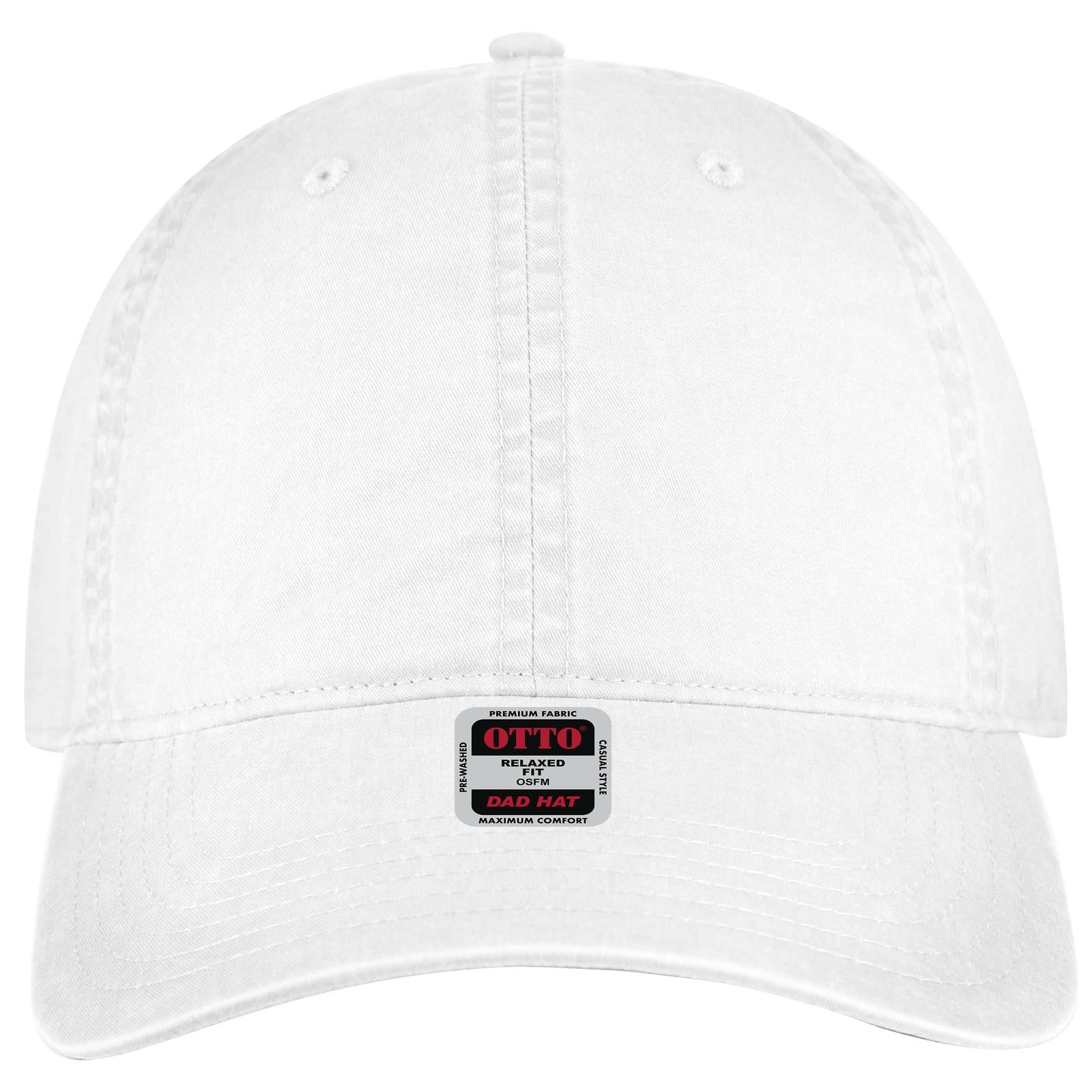 Right View of 016 - White OTTO CAP 6 Panel Low Profile Dad Hat