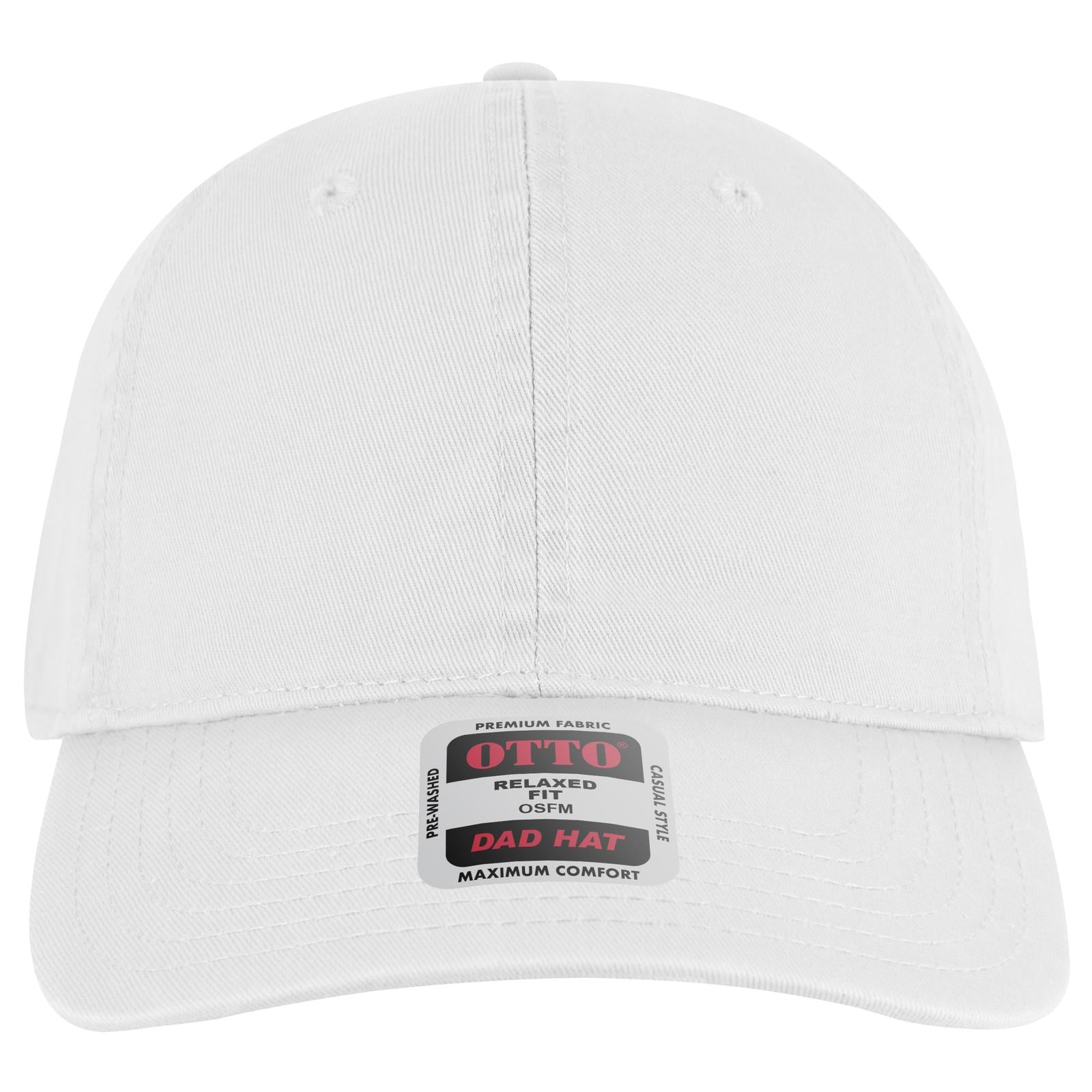 Right View of 016 - White OTTO CAP 6 Panel Low Profile Dad Hat