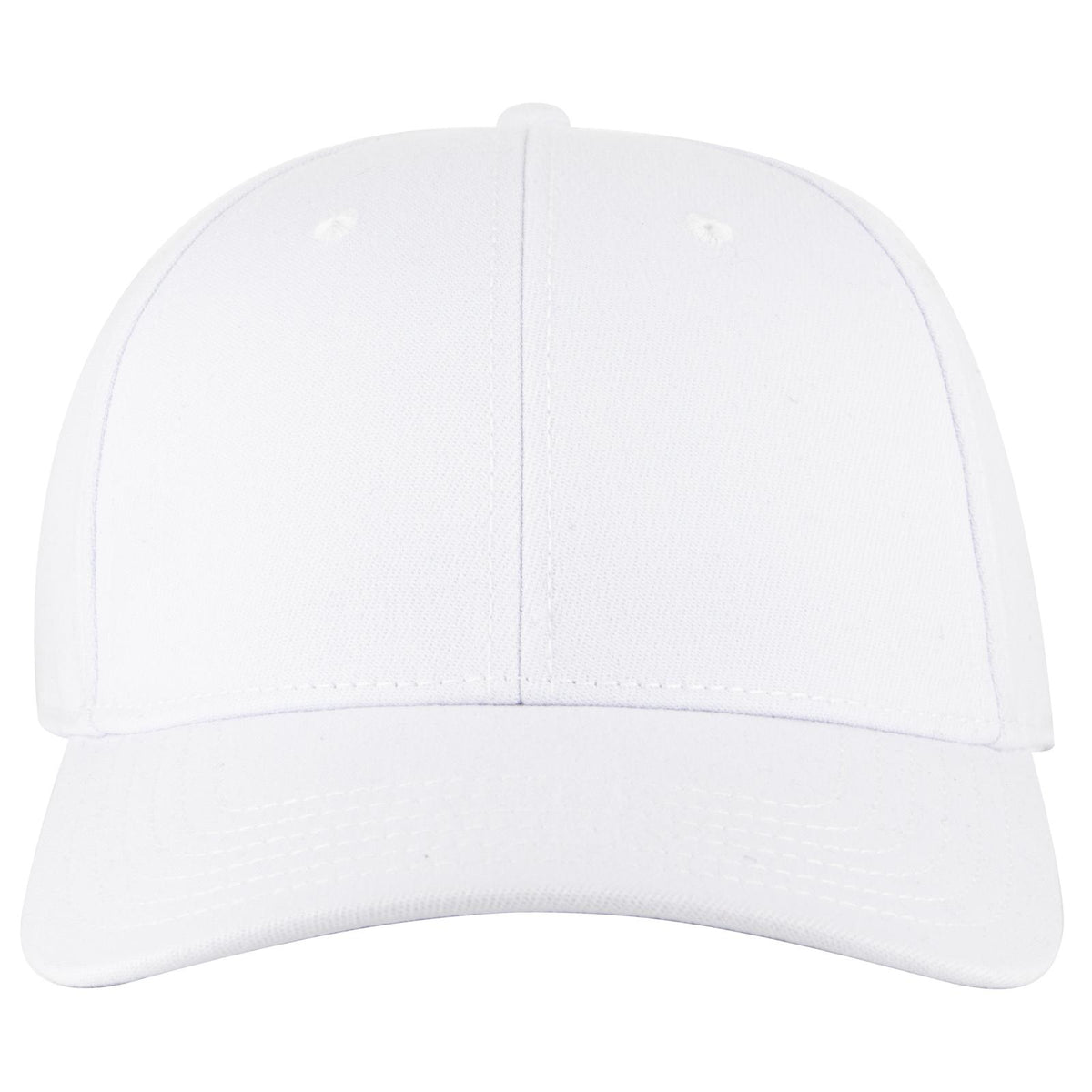 Front View of 016 - White OTTO CAP "OTTO COMFY FIT" 6 Panel Low Profile Baseball Cap