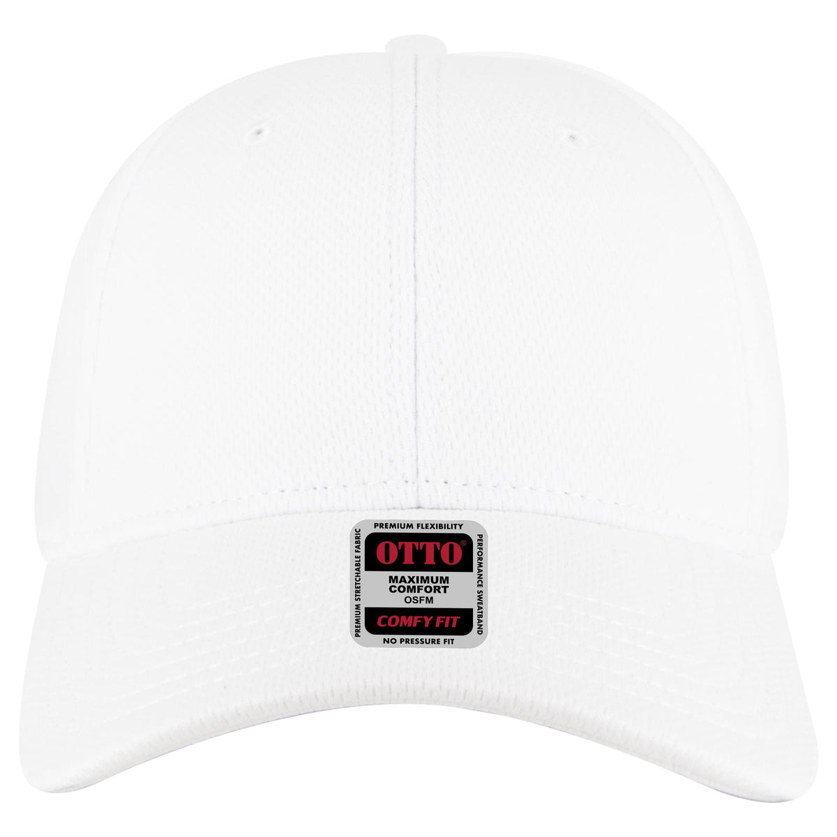 Front View of 016 - White OTTO CAP "OTTO COMFY FIT" 6 Panel Low Profile Baseball Cap