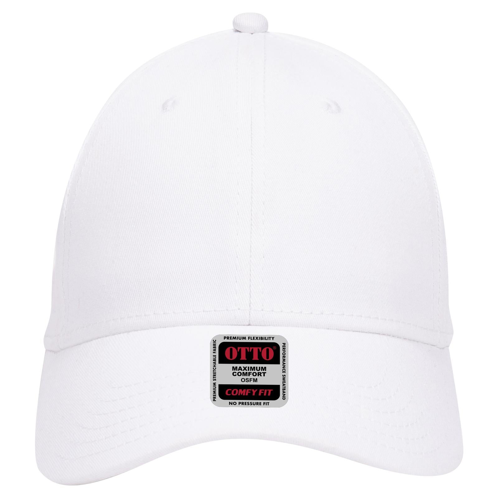 Right View of 016 - White OTTO CAP "OTTO COMFY FIT" 6 Panel Low Profile Baseball Cap