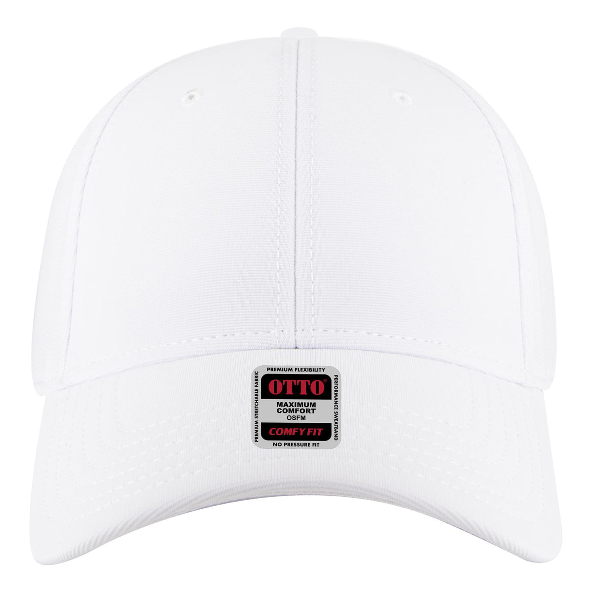 Front View of 016 - White OTTO CAP "OTTO COMFY FIT" 6 Panel Low Profile Baseball Cap