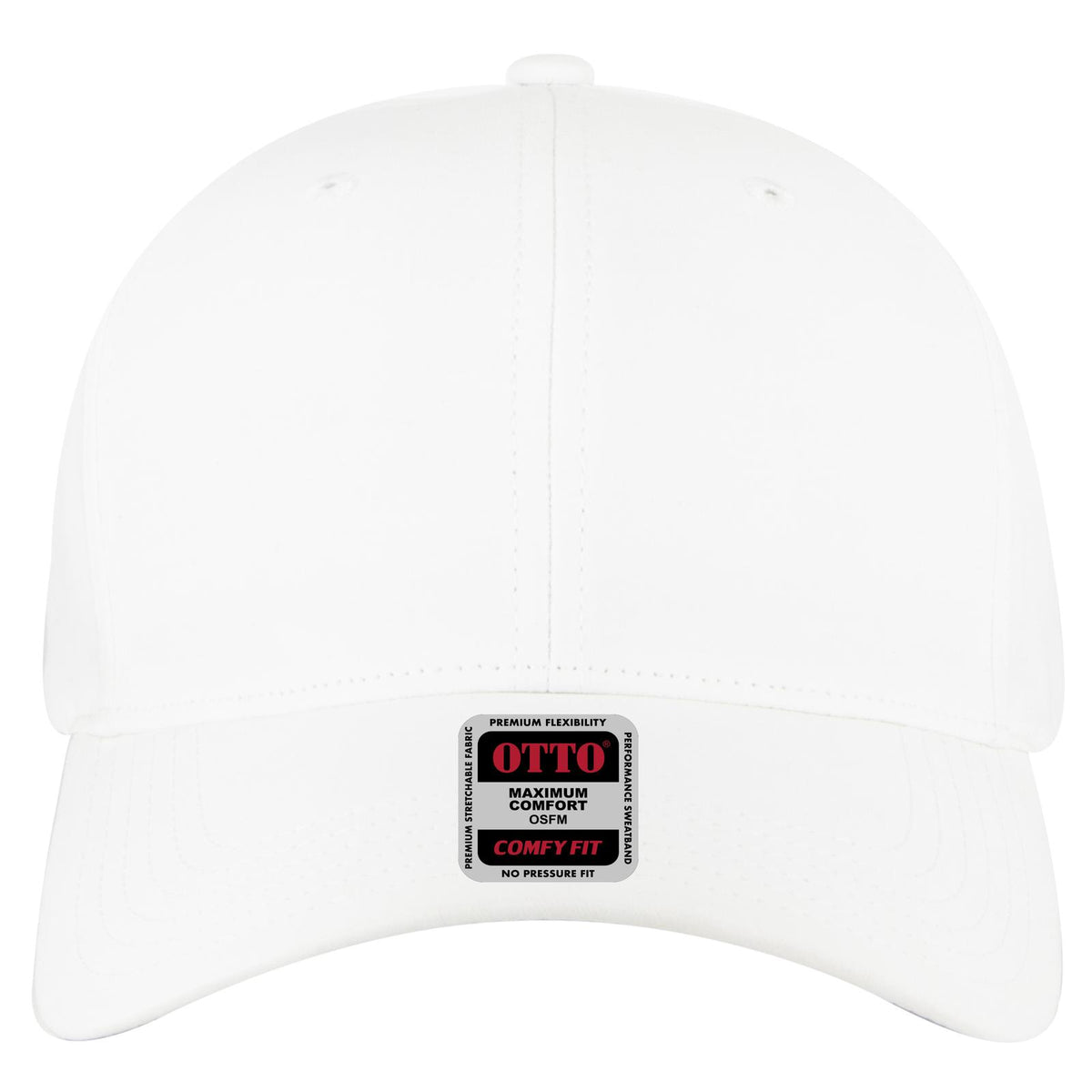 Front View of 016 - White OTTO CAP "OTTO COMFY FIT" 6 Panel Low Profile Baseball Cap
