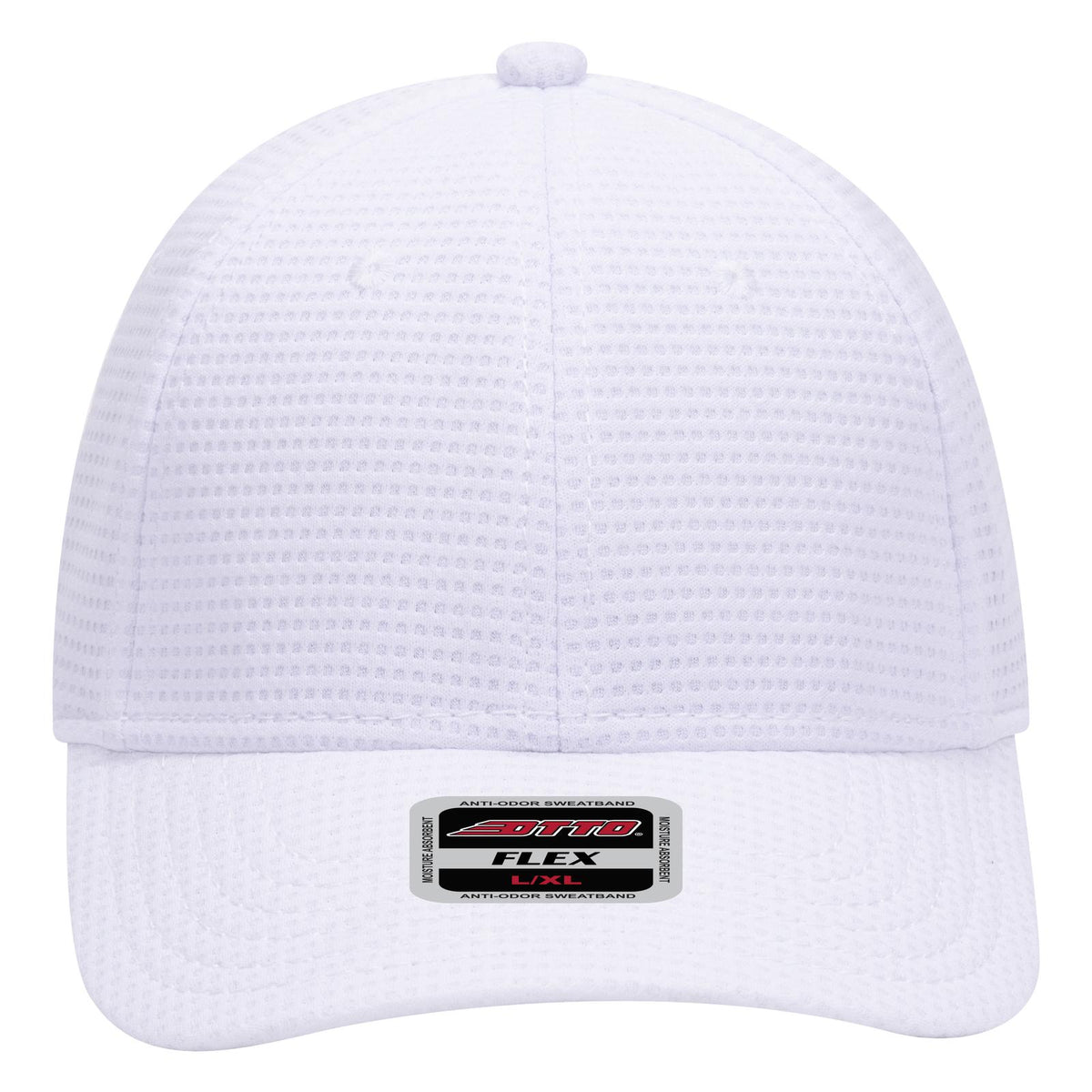 Front View of 016 - White OTTO CAP "OTTO FLEX" Fitted 6 Panel Low Profile Baseball Cap