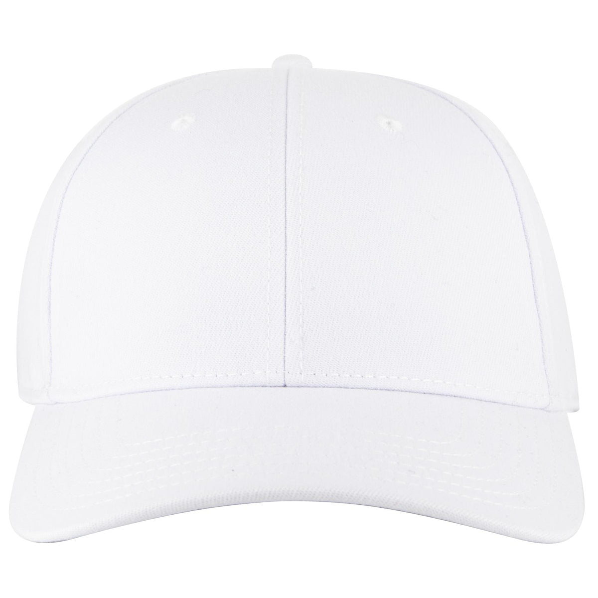 Front View of 016 - White OTTO CAP "OTTO FLEX" Fitted 6 Panel Low Profile Baseball Cap