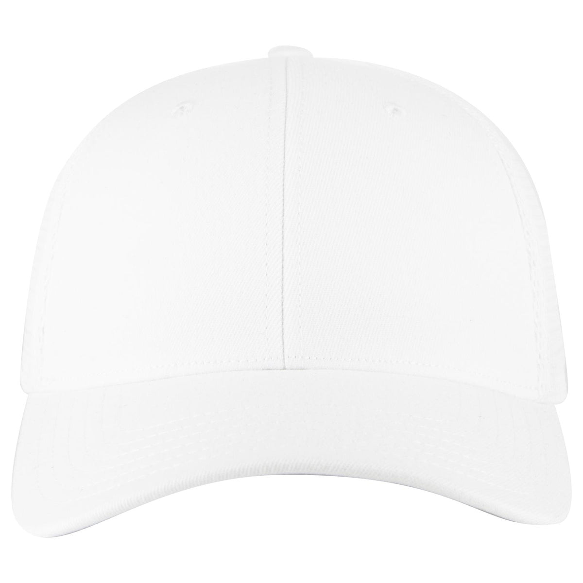 Front View of 016 - White OTTO CAP "OTTO FLEX" Fitted 6 Panel Low Profile Mesh Back Trucker Hat