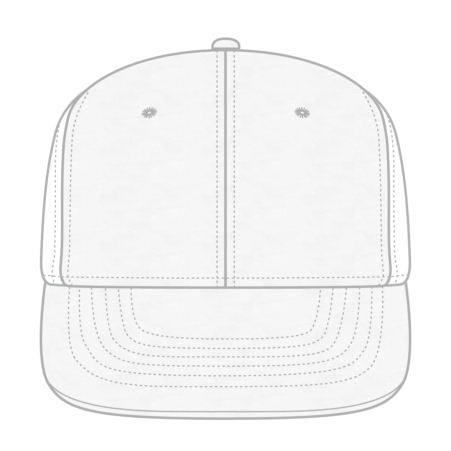 Front View of 016 - White OTTO CAP "OTTO FLEX" Fitted 6 Panel Mid Profile Flat Visor Baseball Cap