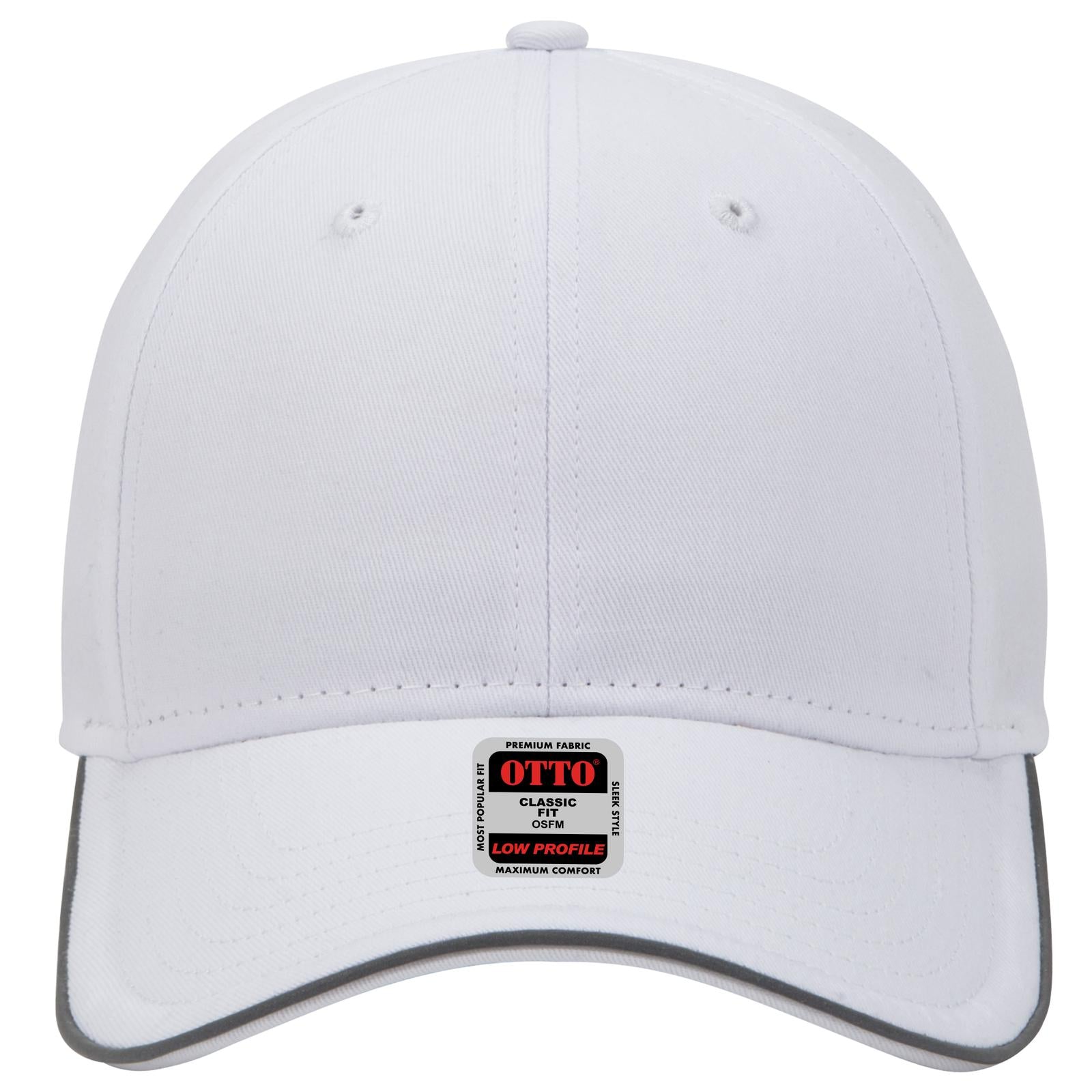Right View of 016 - White OTTO CAP Reflective 6 Panel Low Profile Baseball Cap
