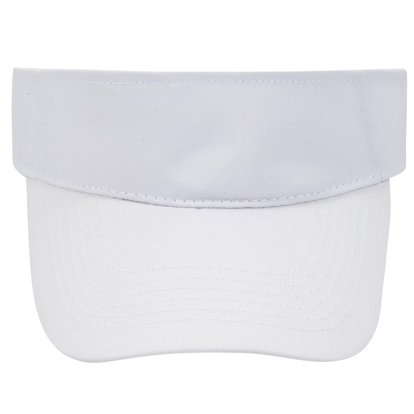 Front View of 016 - White OTTO CAP Sun Visor