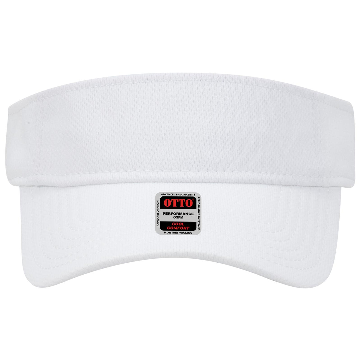 Front View of 016 - White OTTO CAP Sun Visor