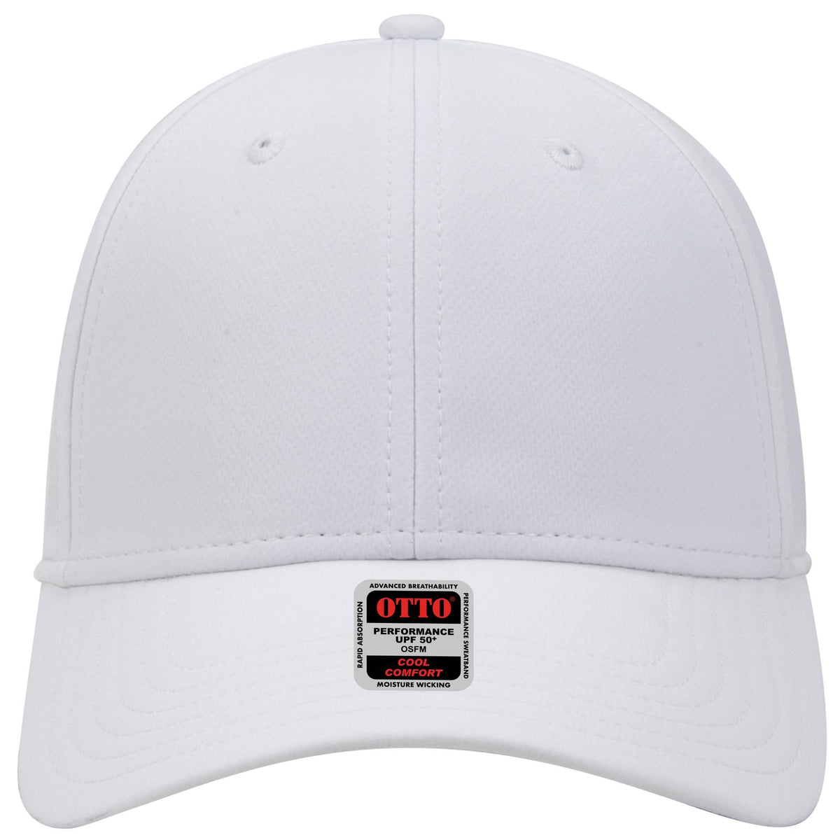 Front View of 016 - White OTTO CAP UPF 50+ 6 Panel Low Profile Baseball Cap
