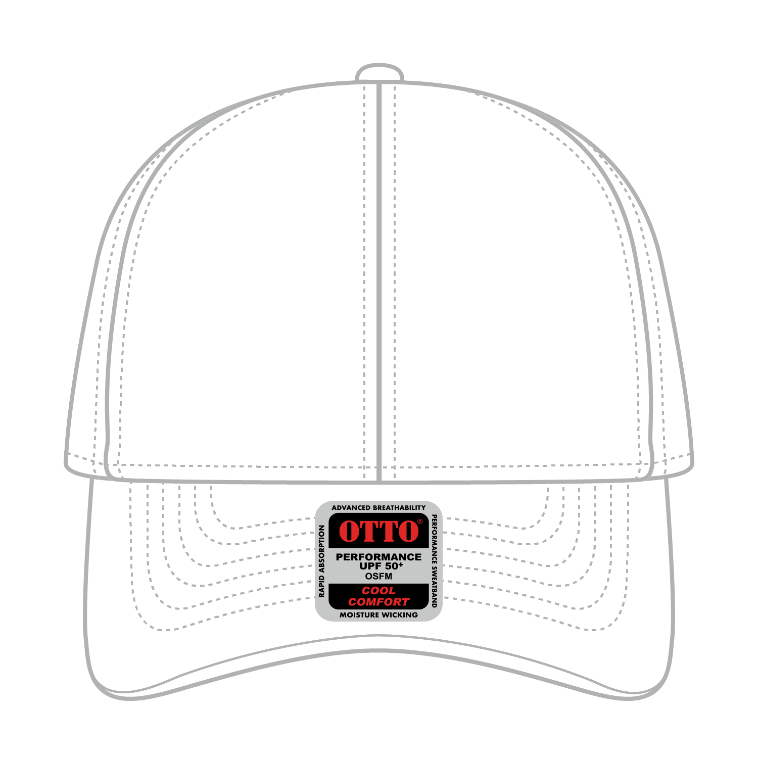 Front View of 016 - White OTTO CAP UPF 50+ 6 Panel Low Profile Baseball Cap