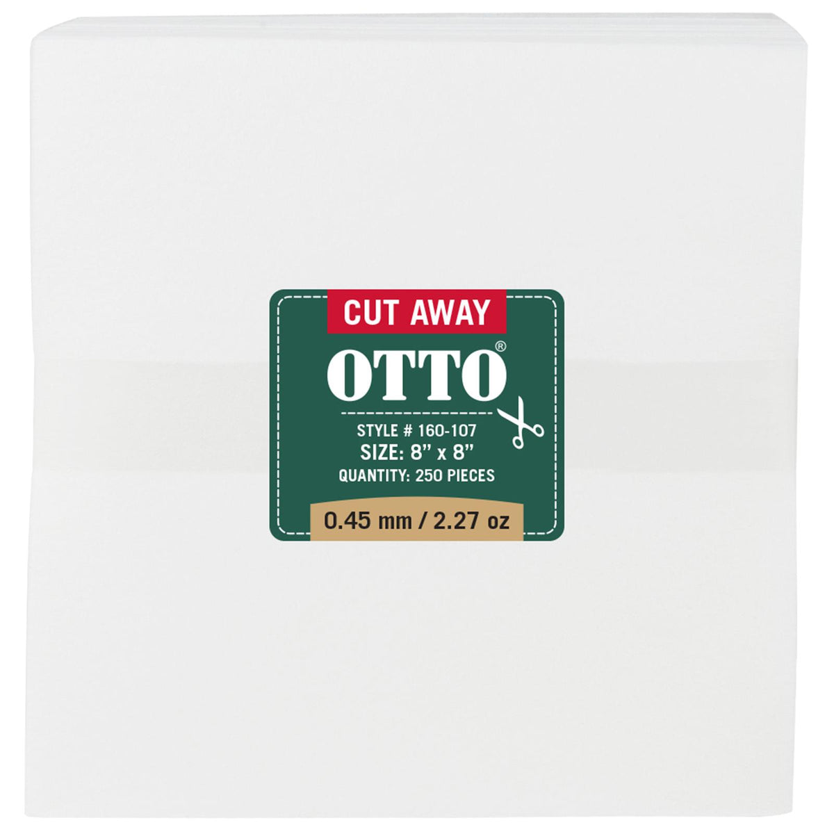 Front View of 016 - White OTTO Cut Away Backing Sheets