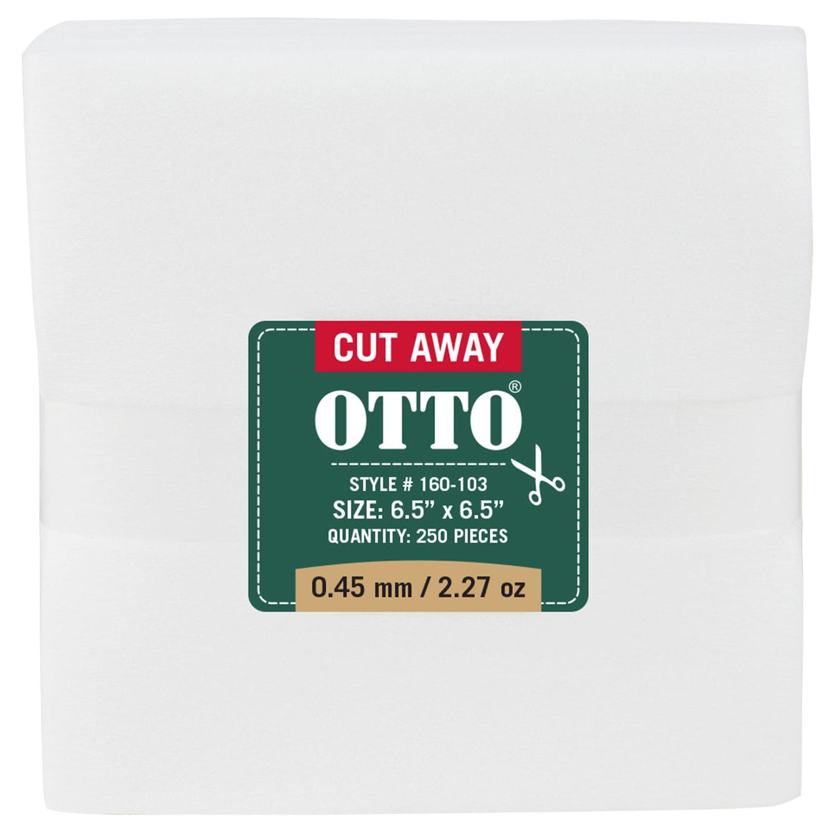 Front View of 016 - White OTTO Embroidery Stabilizer Backing Cut Away Sheets