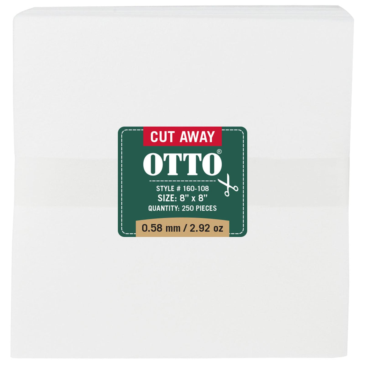 Front View of 016 - White OTTO Embroidery Stabilizer Backing Cut Away Sheets