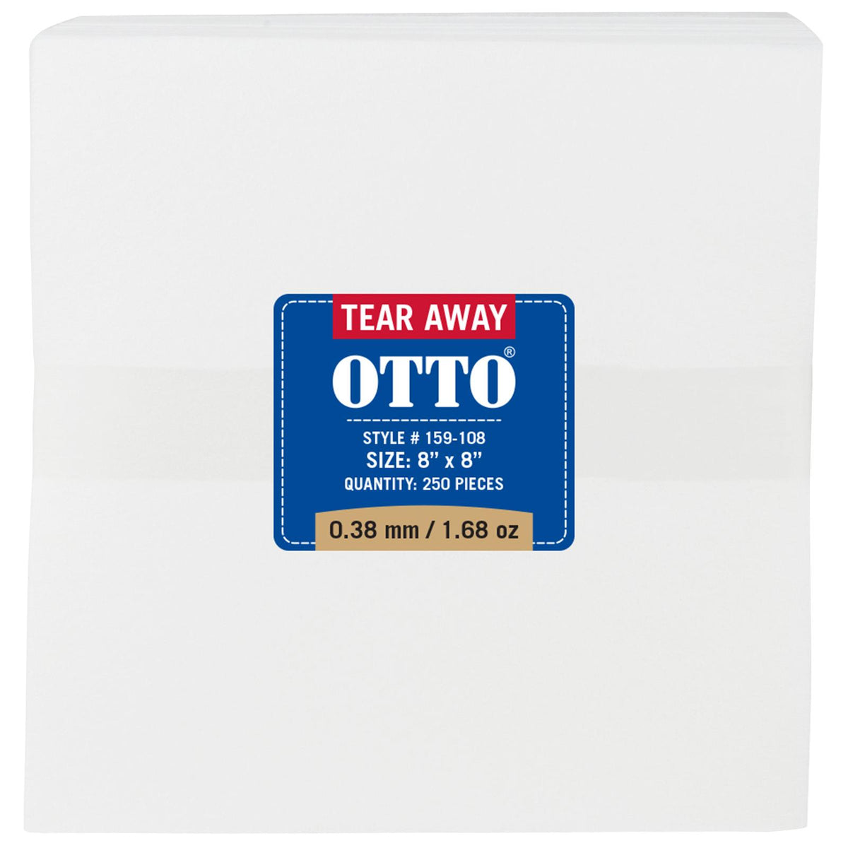 Front View of 016 - White OTTO Embroidery Stabilizer Backing Tear Away Sheets