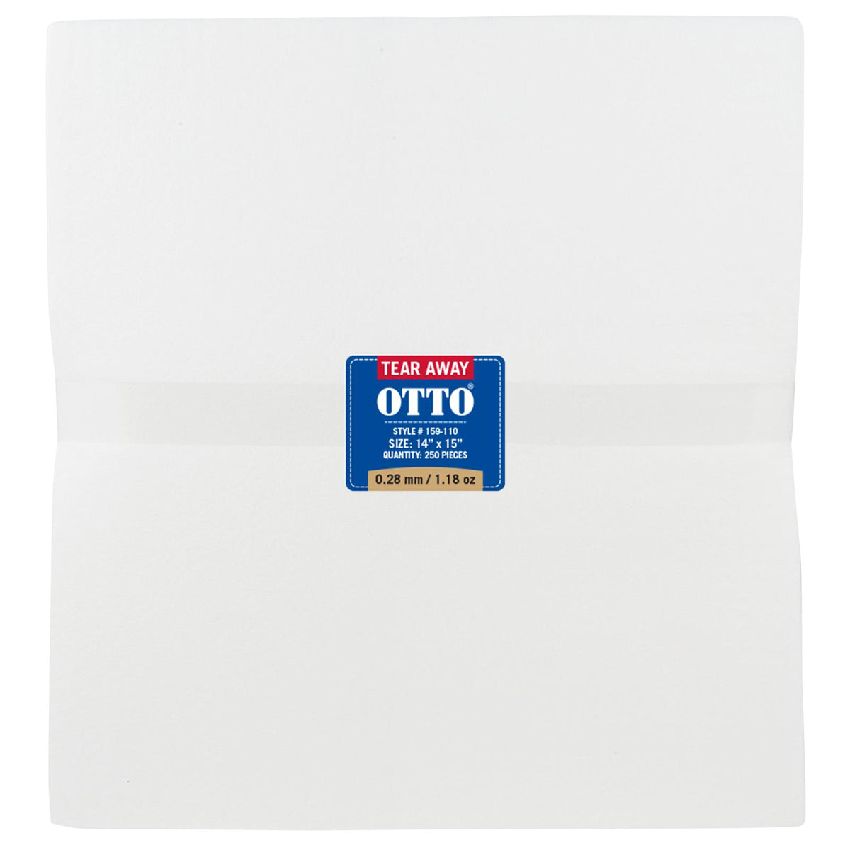 Front View of 016 - White OTTO Embroidery Stabilizer Backing Tear Away Sheets