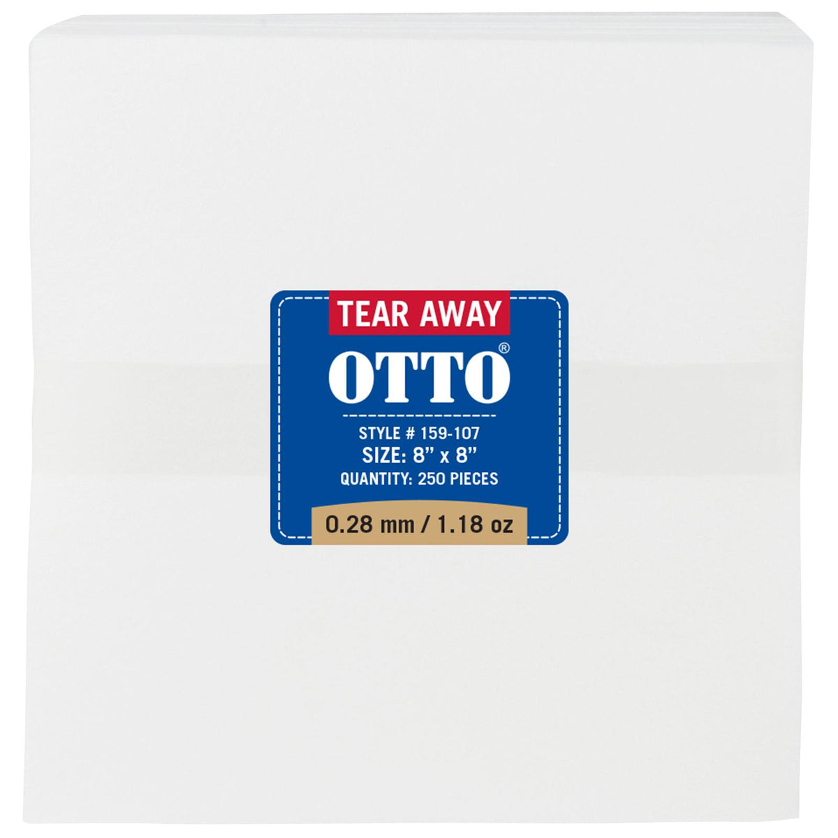 Front View of 016 - White OTTO Embroidery Stabilizer Backing Tear Away Sheets