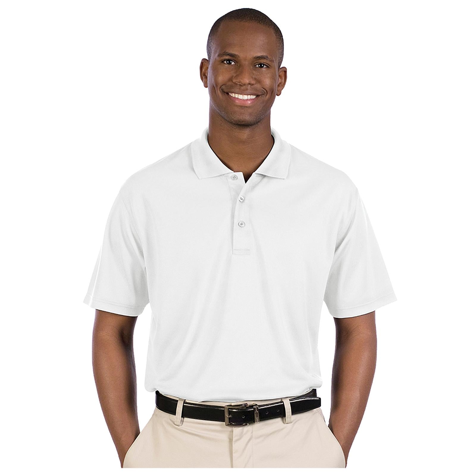 Front View of 016 - White OTTO Men's Performance Sport Shirt