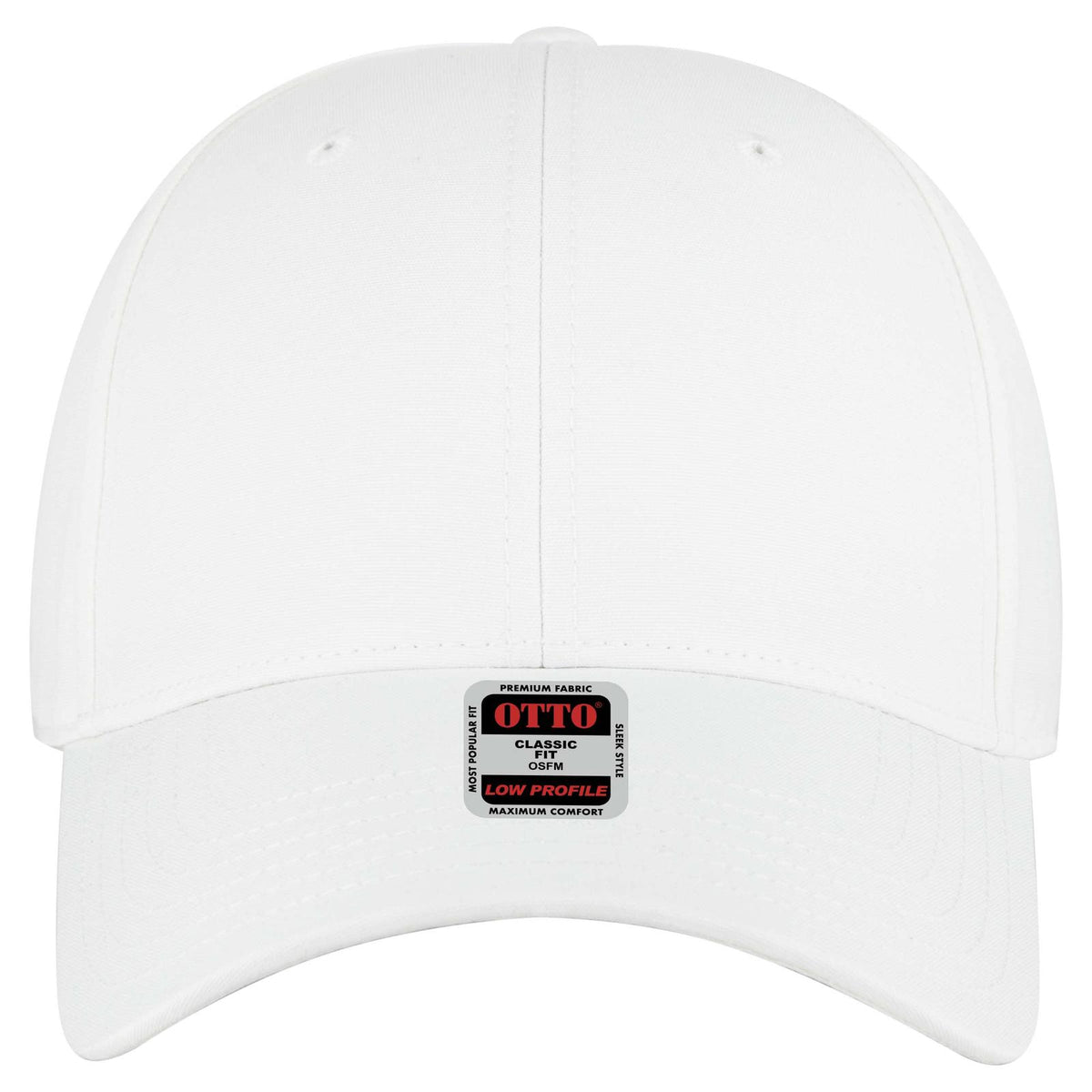 Front View of 016B - Wht OTTO CAP 6 Panel Low Profile Baseball Cap