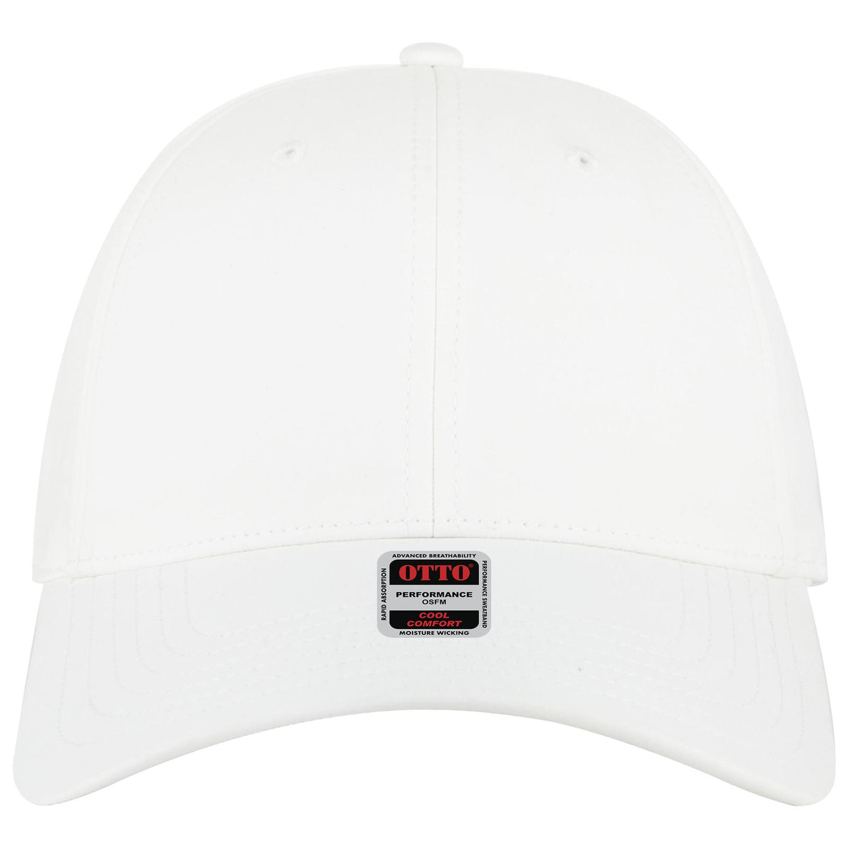 Front View of 016B - Wht OTTO CAP 6 Panel Low Profile Baseball Cap