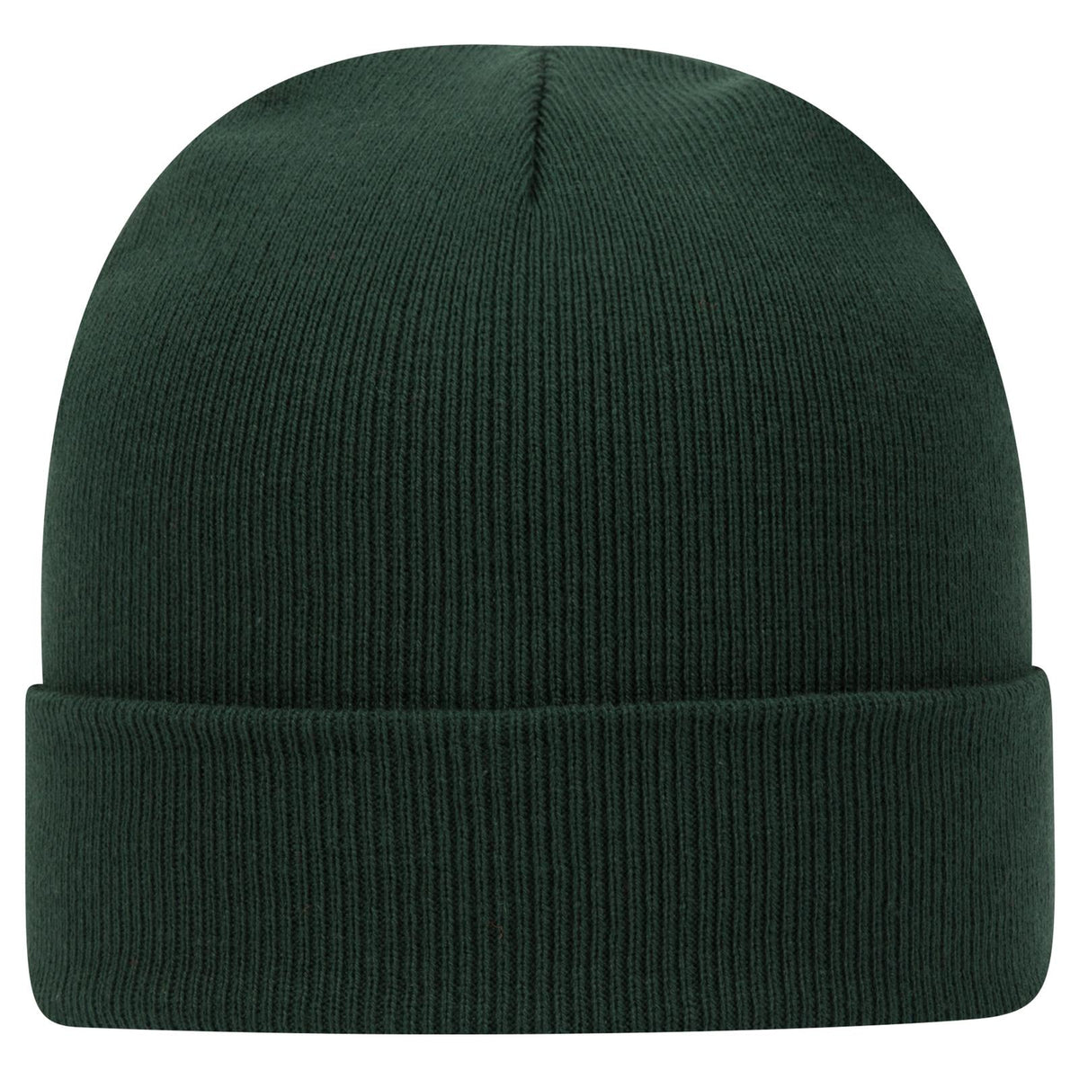 Front View of 017 - Dk. Green OTTO CAP 12" Classic Knit Beanie w/ Cuff