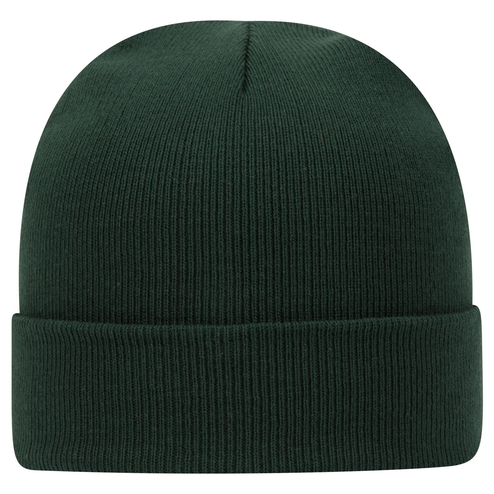 Front View of 017 - Dk. Green OTTO CAP 12" Classic Knit Beanie w/ Cuff