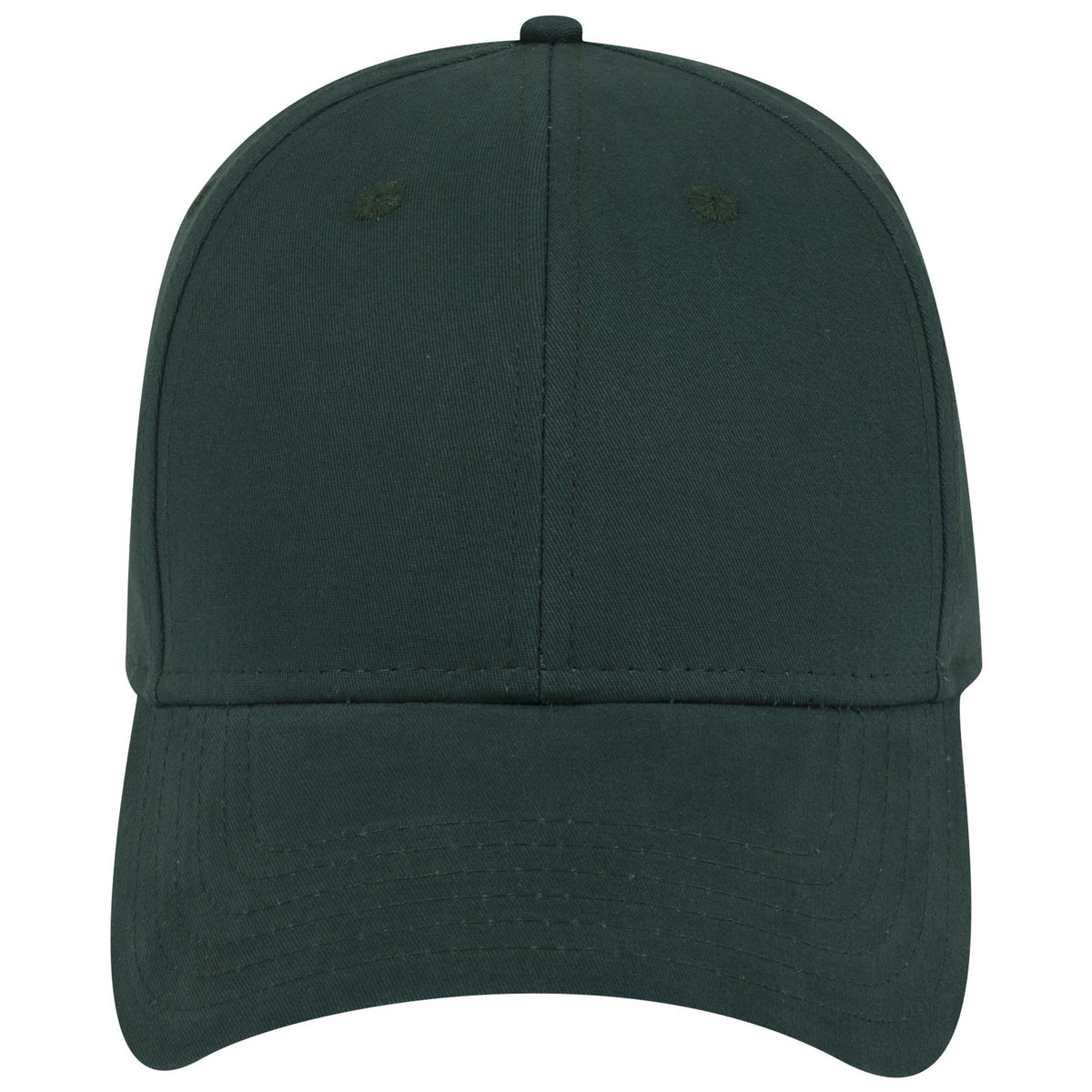 Front View of 017 - Dk. Green OTTO CAP 6 Panel Low Profile Baseball Cap