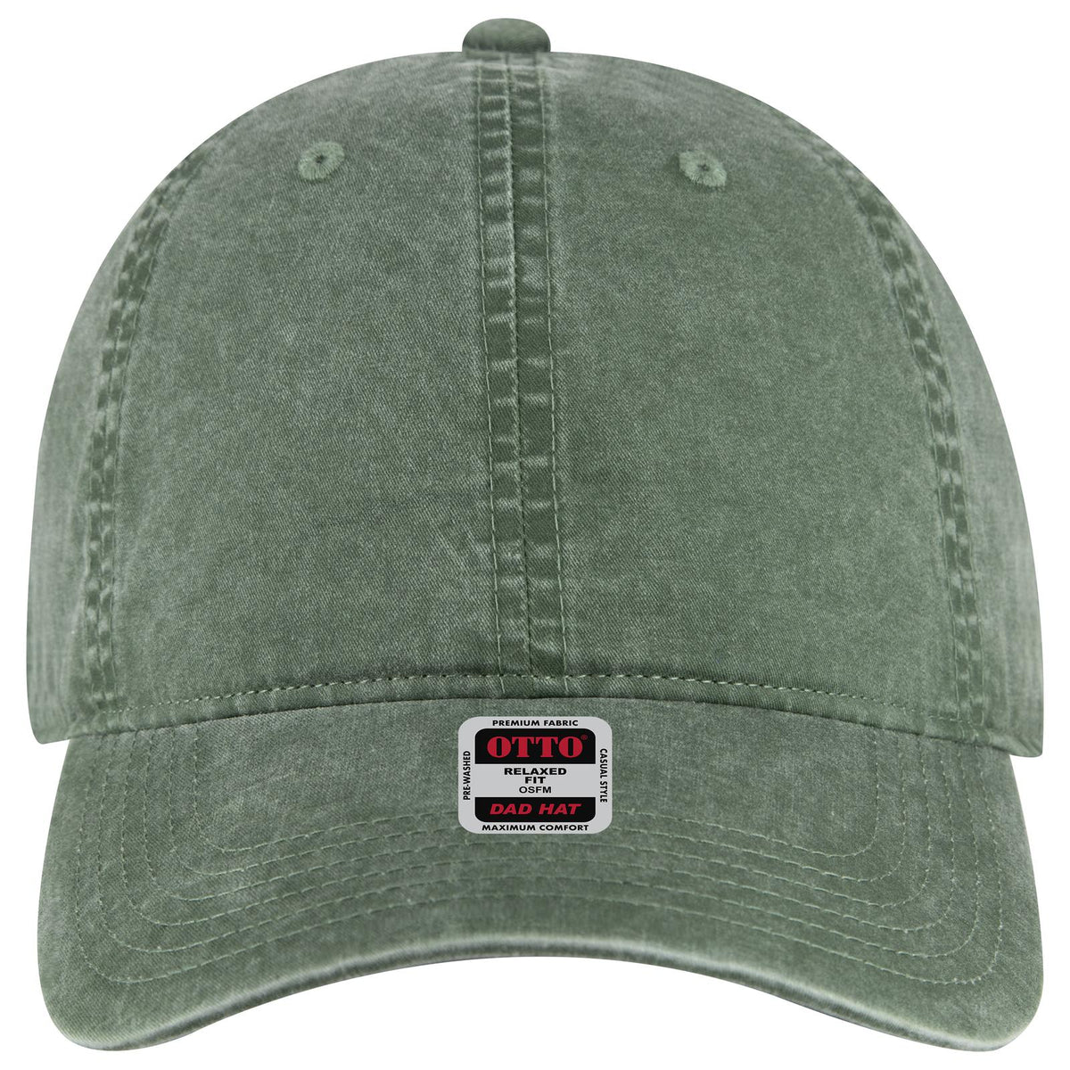 Front View of 017 - Dk. Green OTTO CAP 6 Panel Low Profile Dad Hat