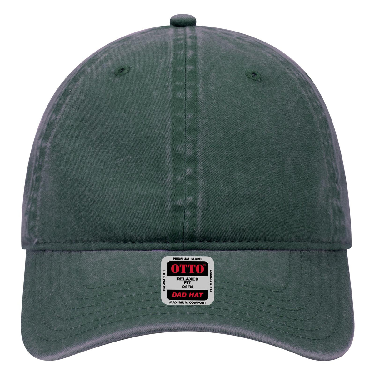 Front View of 017 - Dk. Green OTTO CAP 6 Panel Low Profile Dad Hat
