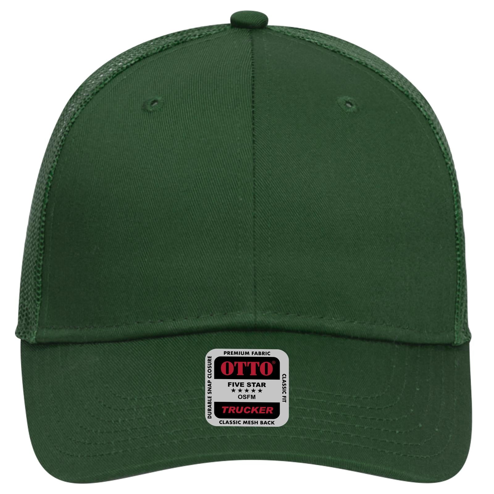 Right View of 017 - Dk. Green OTTO CAP 6 Panel Low Profile Mesh Back Trucker Hat