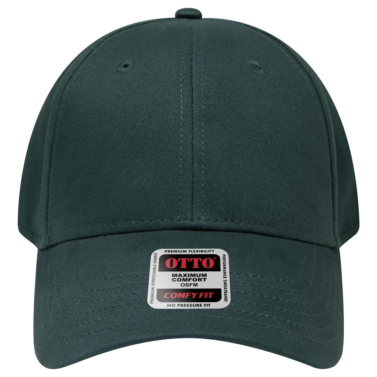 Front View of 017 - Dk. Green OTTO CAP "OTTO COMFY FIT" 6 Panel Low Profile Baseball Cap
